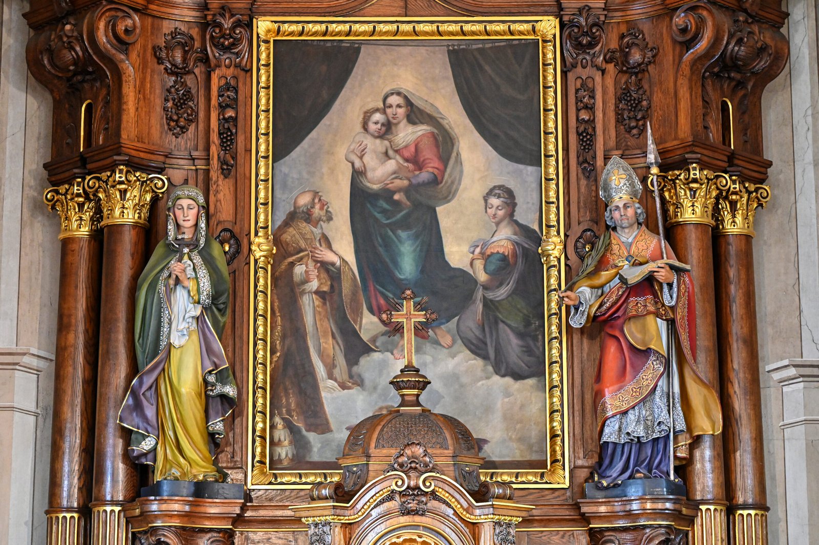 Švč. M. Marijos altoriaus centrinė dalis.Gedimino Kartano nuotr.