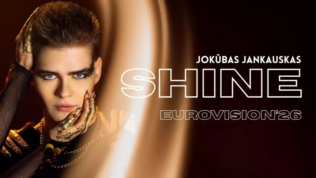 Jokūbas Jankauskas Eurovizijoje pristato dainą „Shine“.