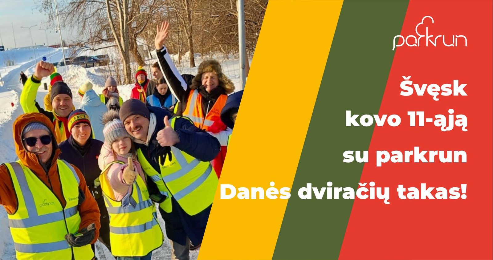 Kovo 11-ąją – proginis parkrun Danės dviračių takas renginys