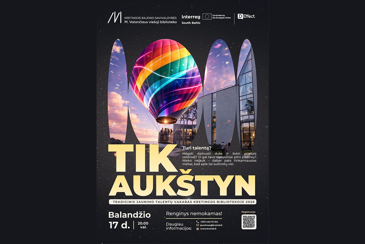 Jaunimo talentų vakaras "TIK AUKŠTYN" jau trečią kartą kviečia kilti i orą